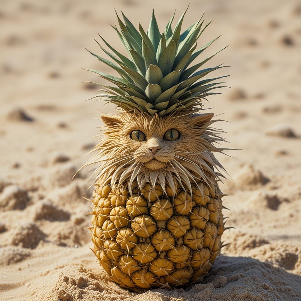 Pineapple kitty  by @Plats