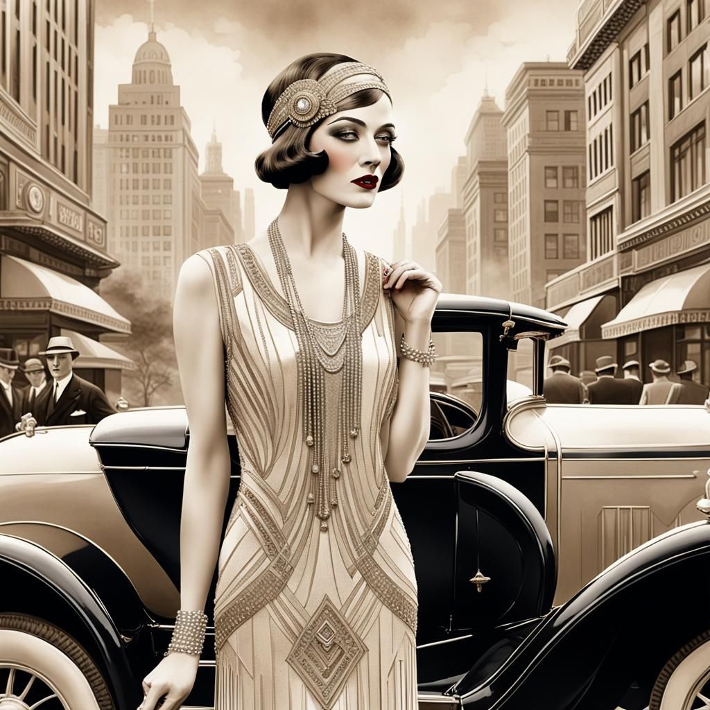 1920s vintage clothing-clad model