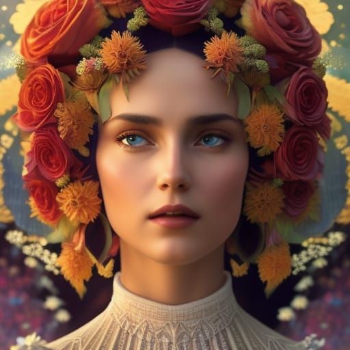 Woman in Romanian Dress: Hyperdetailed Fantasy Portrait