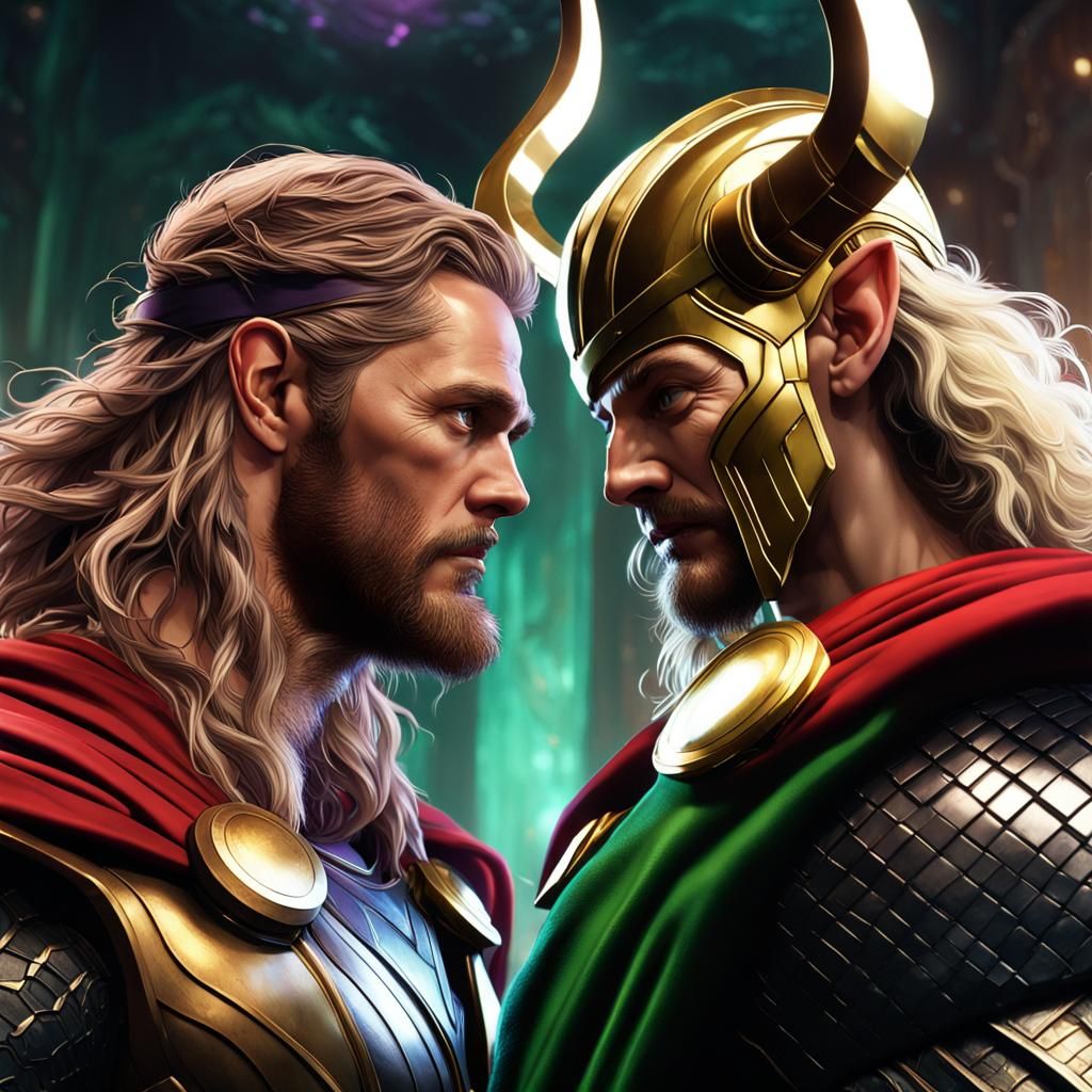 thor and Loki myth character - AI Generated Artwork - NightCafe Creator