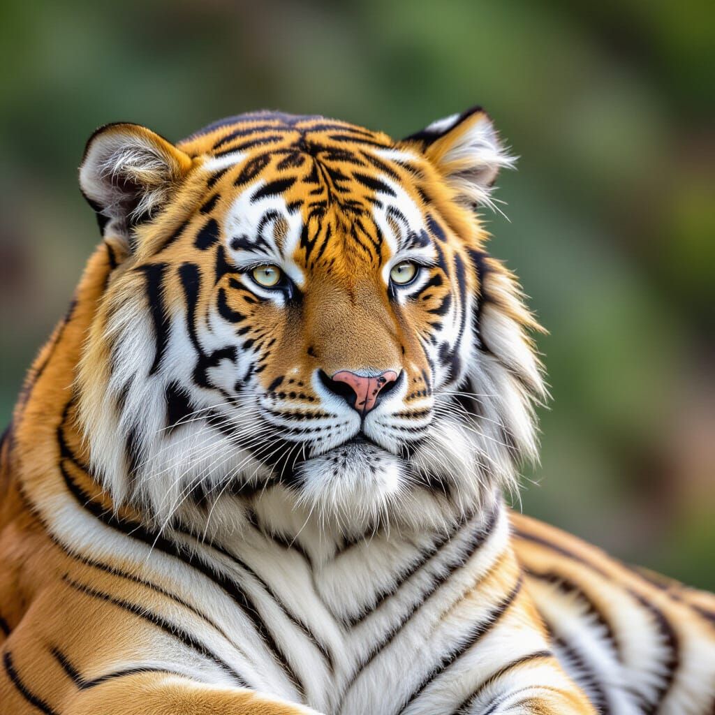 White Tiger with Sunglasses Gazing at Sea