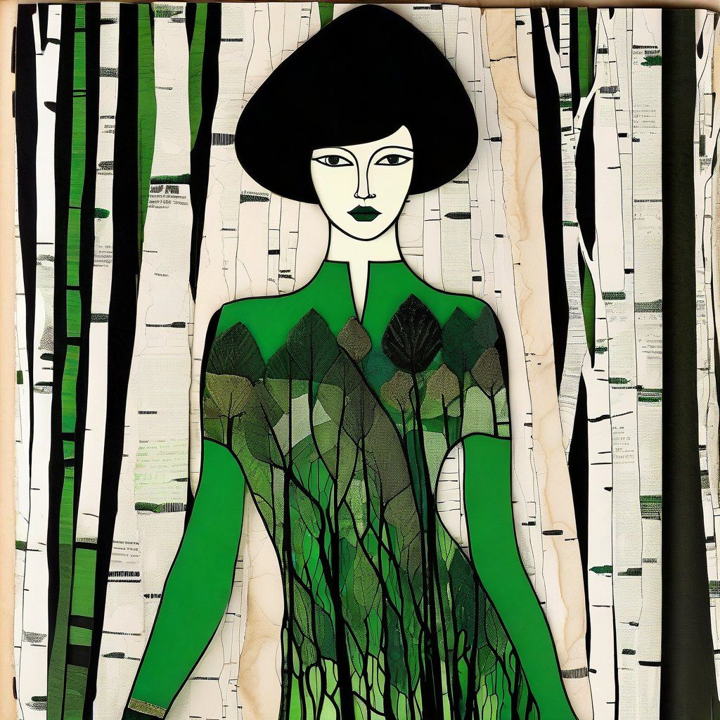 Woman posing with trees.