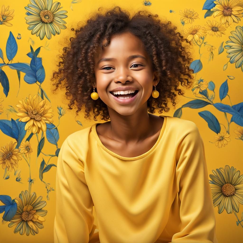 Create a vibrant and captivating image featuring a girl on a...