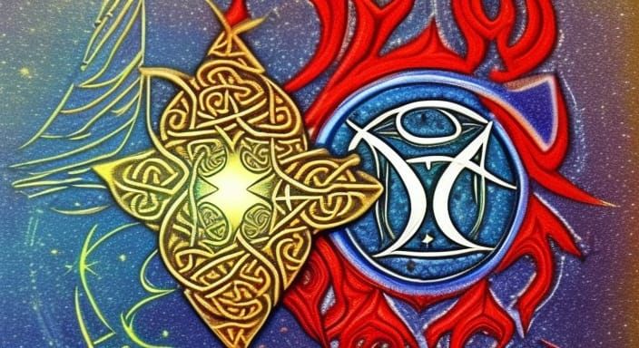 Aquarius, horoscope, fractal, Celtic, runes, armour, blessin...