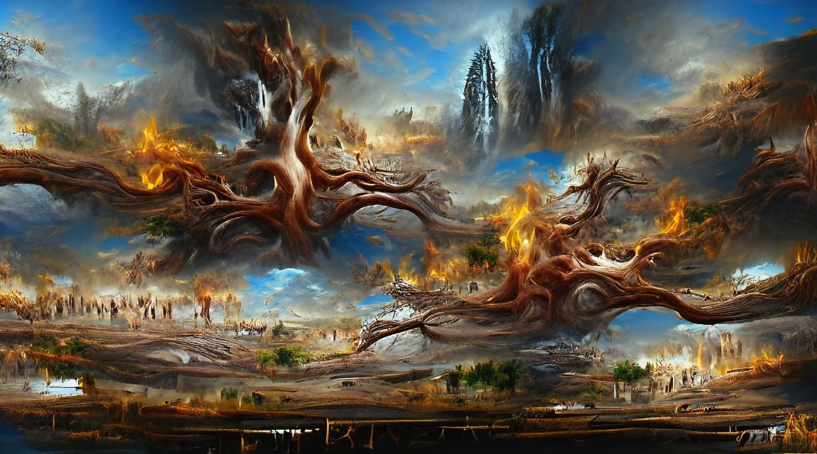cataclysm cataclysmic one tree of life 8k resolution concept...