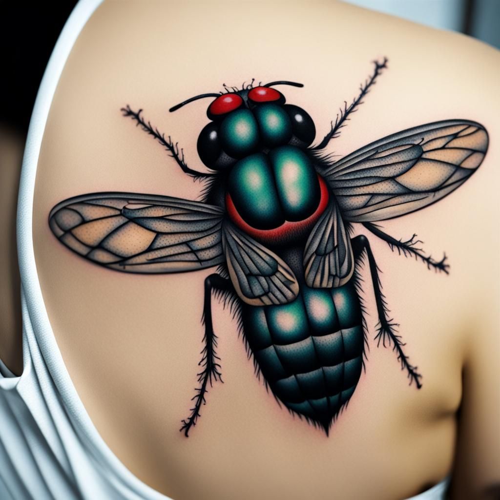 house fly tattoo - AI Generated Artwork - NightCafe Creator