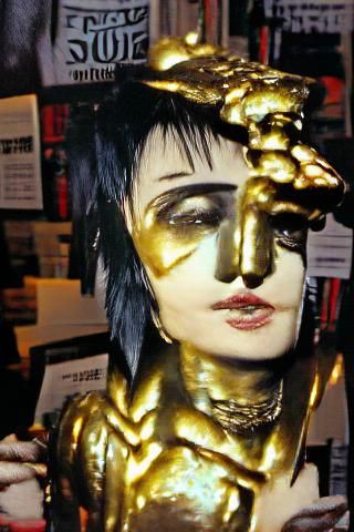 Gold bust statue of toreador siouxsie sioux