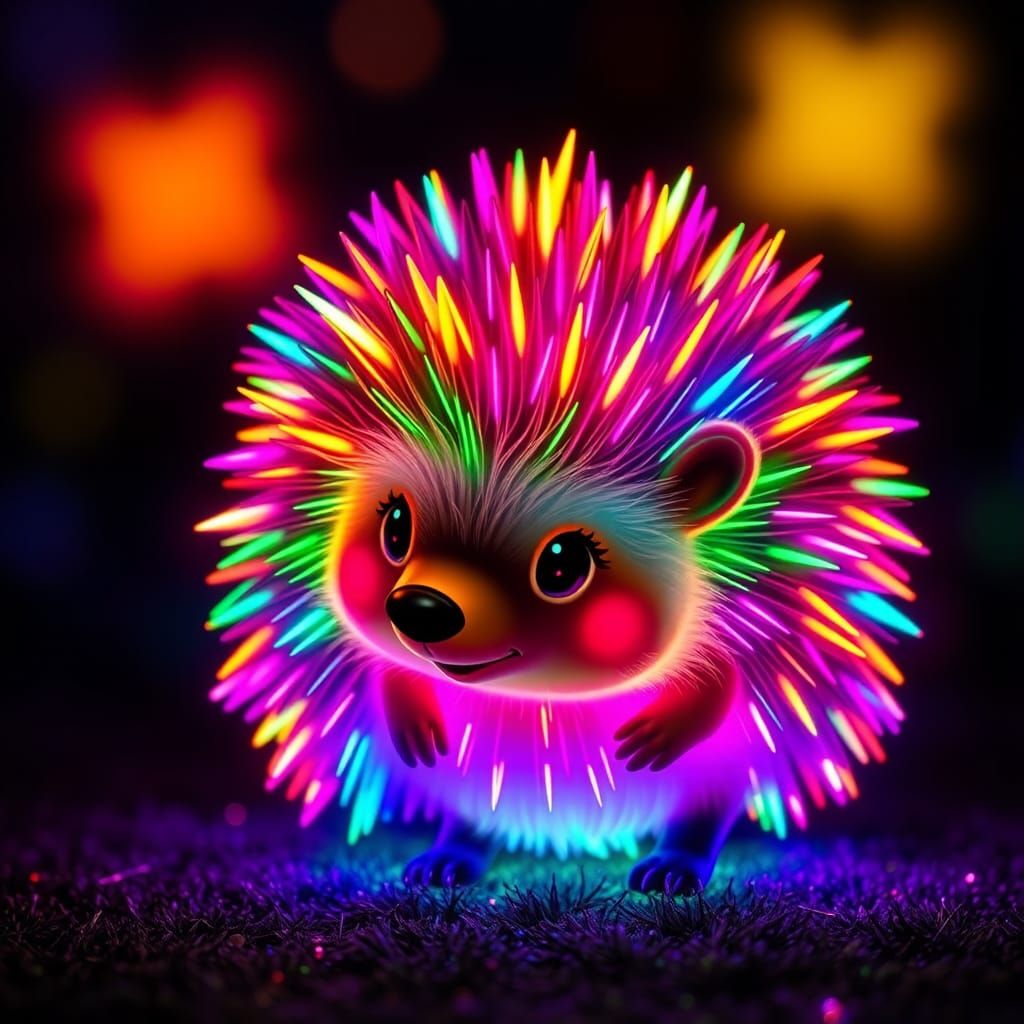Fluorescent hedgehog   by @Mystery Creature