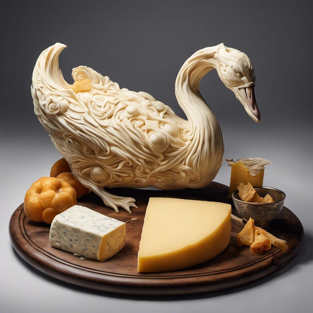 Cheese Swan  by @Mnemomeon