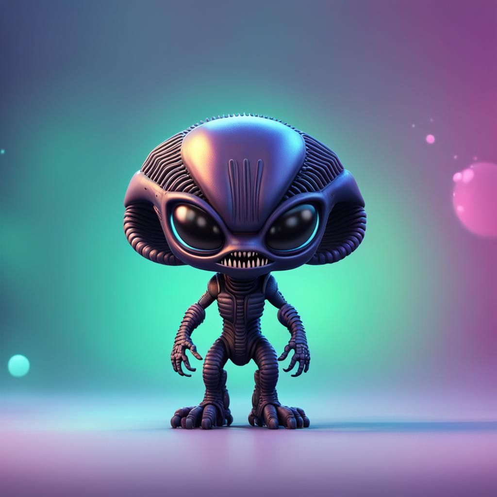 Cute Cartoon Xenomorph - AI Generated Artwork - NightCafe Creator