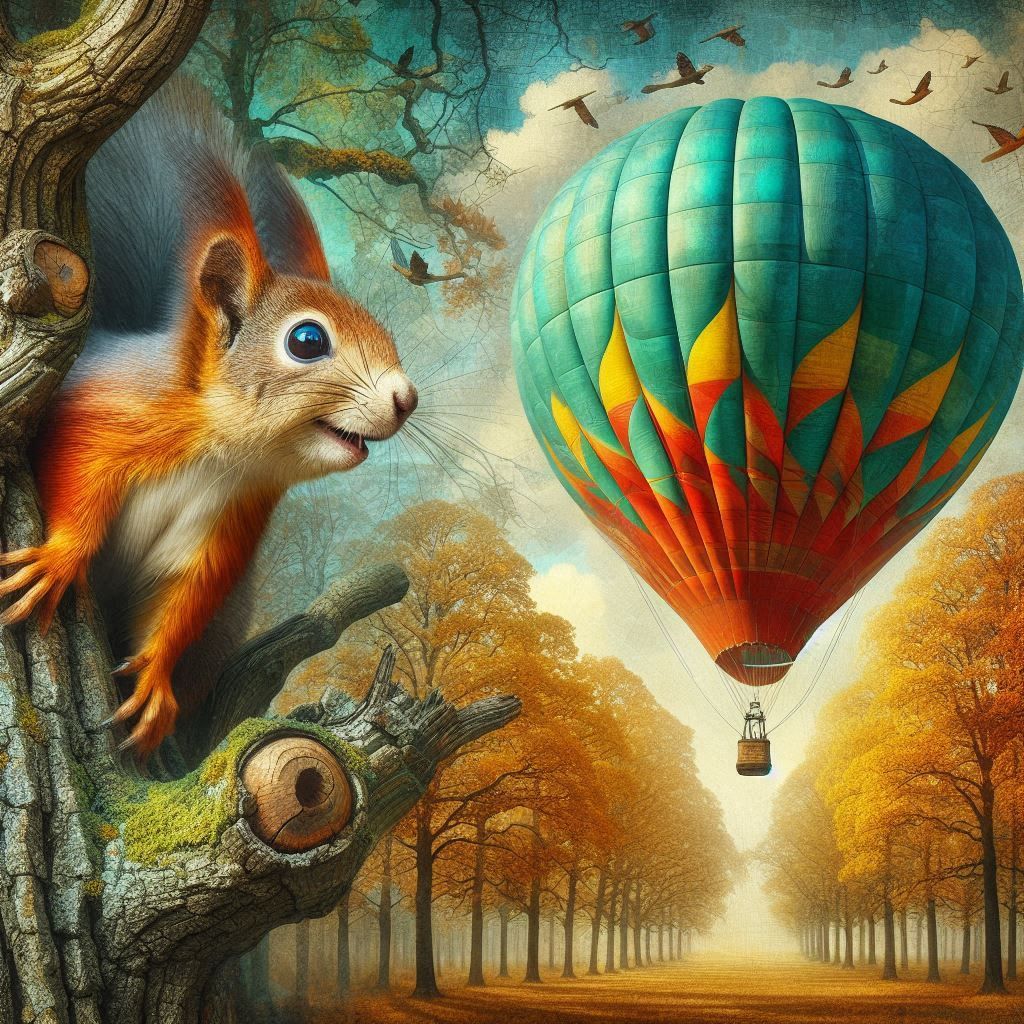 The squirrel and the hot air balloon.