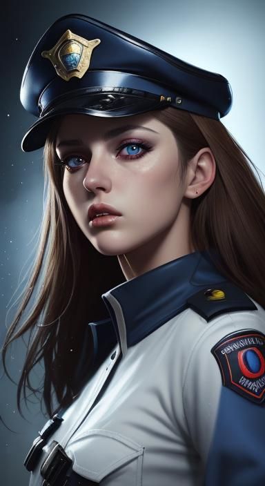 A Blue Cop - Ai Generated Artwork - Nightcafe Creator