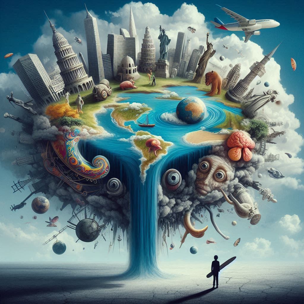 Surreal and unusual view of world