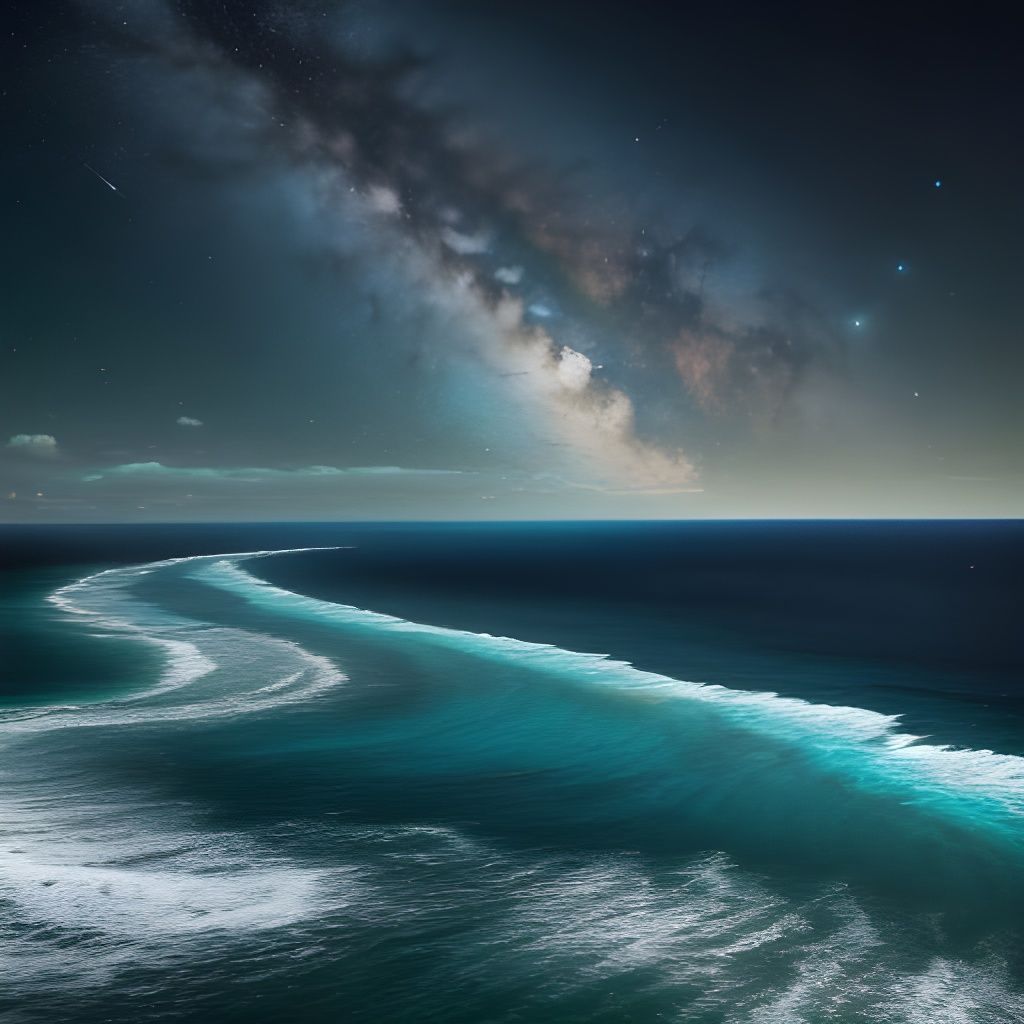 Cosmic Island Emerge from the Mists in a Futuristic Style