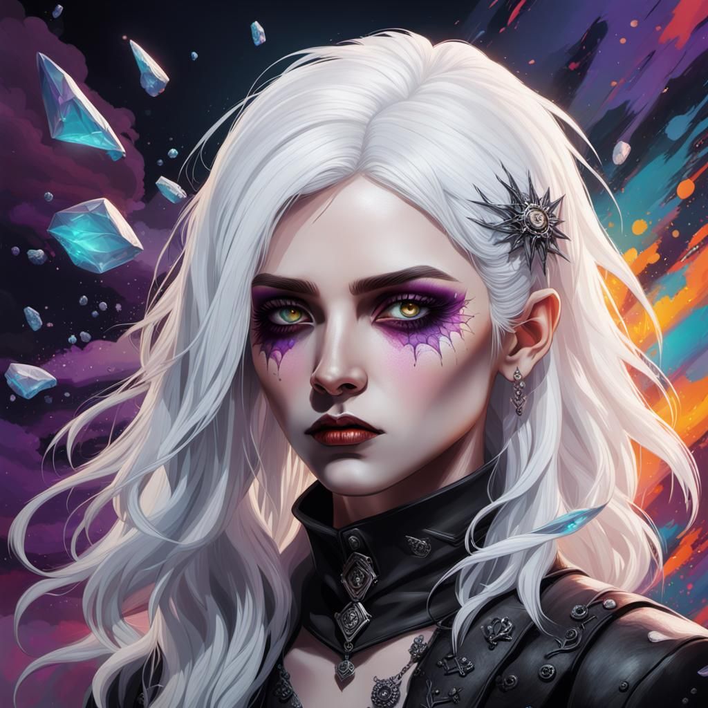 White Haired Woman - AI Generated Artwork - NightCafe Creator