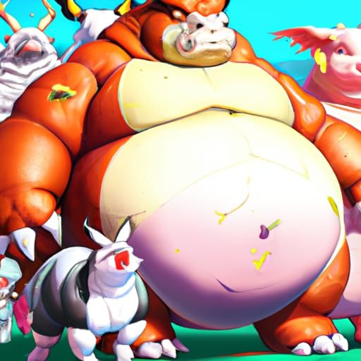 Hyper  bulging fat Miltank, Kangaskhan, Charizard, Snorlax, ...
