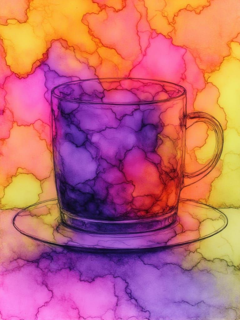 <lora:Neon Alcohol Ink:1.0> male coffee, created in neon alcohol ink, purple, red, orange