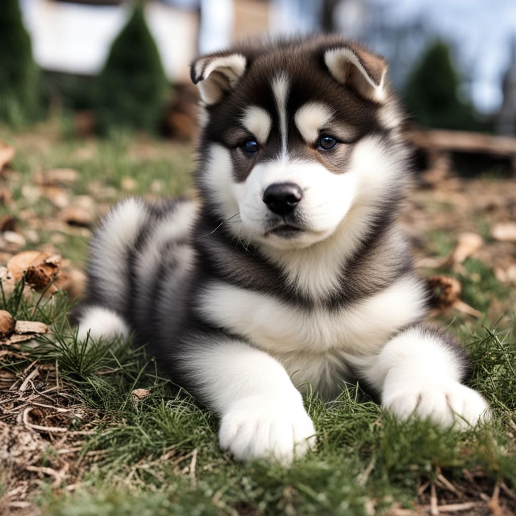 Alaskan malamute Puppy - AI Generated Artwork - NightCafe Creator