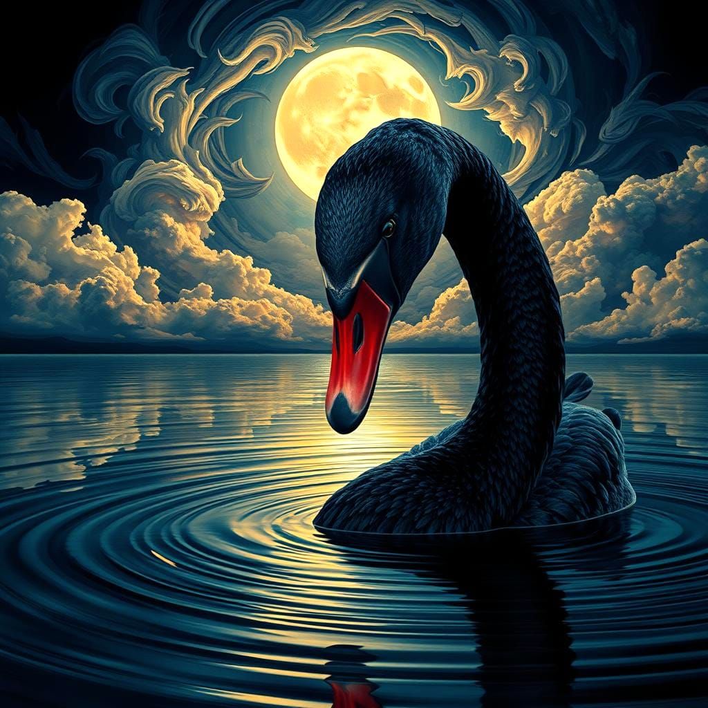 Black Swan moon light serenade   by @Zand
