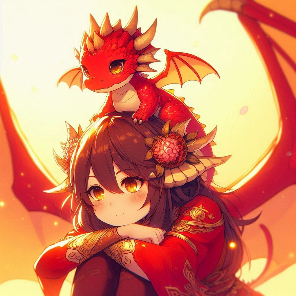 Red dragon girl