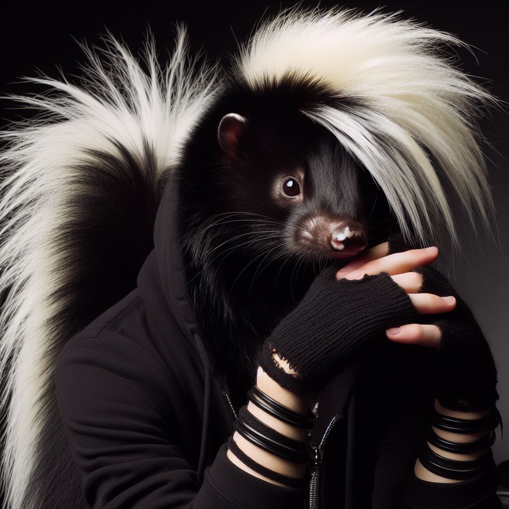 Anthropomorphic Emo skunk - AI Generated Artwork - NightCafe Creator