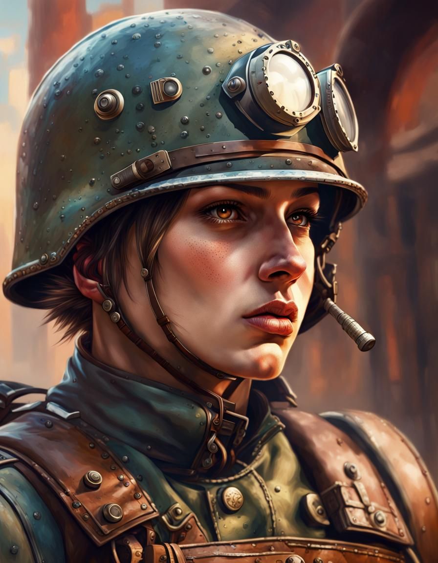 A Dieselpunk soldier. - AI Generated Artwork - NightCafe Creator