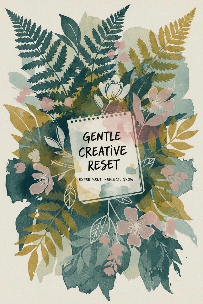 Painterly Artistic Monotype Poster: Botanical Flora & Foliage / Nano Banana