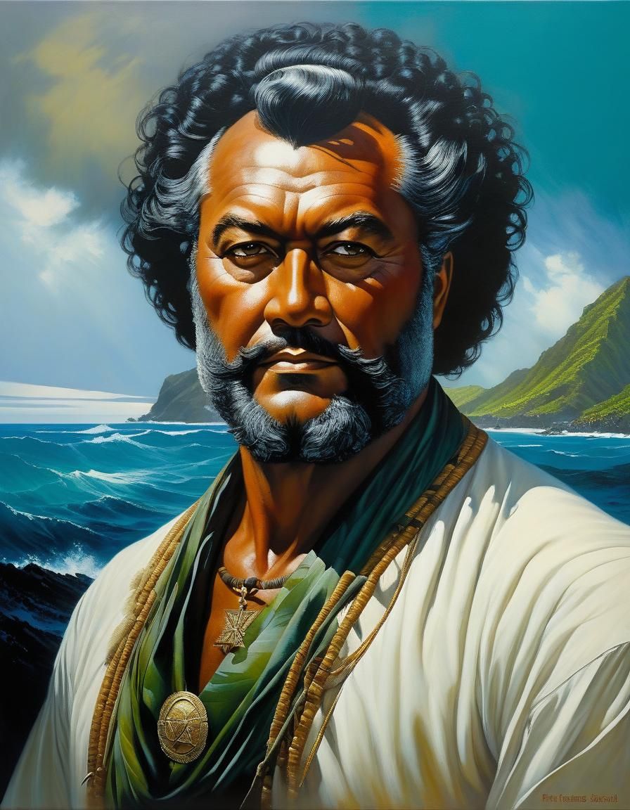 Pitcairn Island. The Descendants of Fletcher Christian. AI Generated