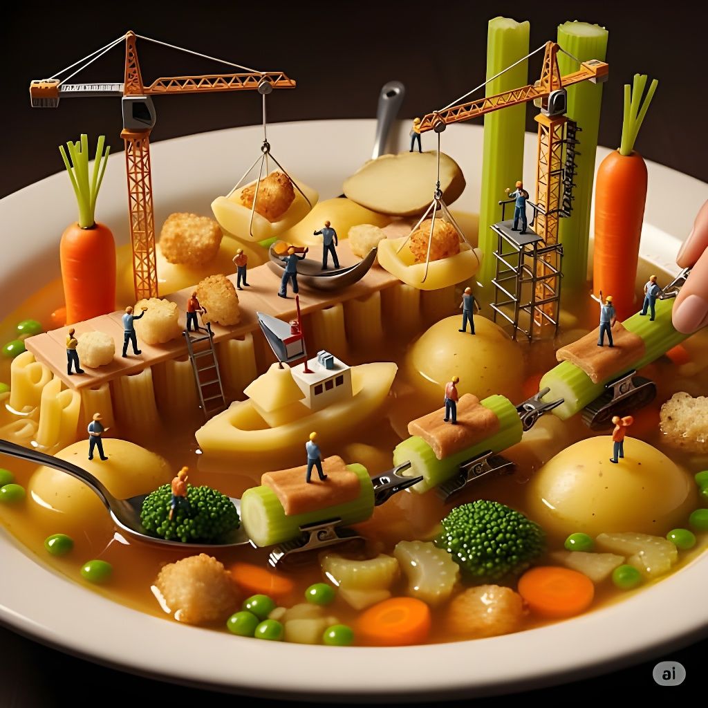 נמל  מיניאטורי במרק ירקות