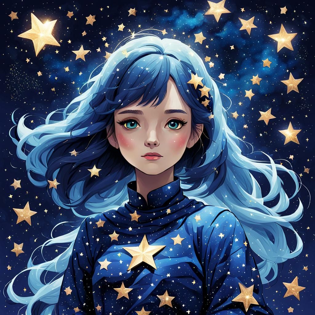 A girl made of stars