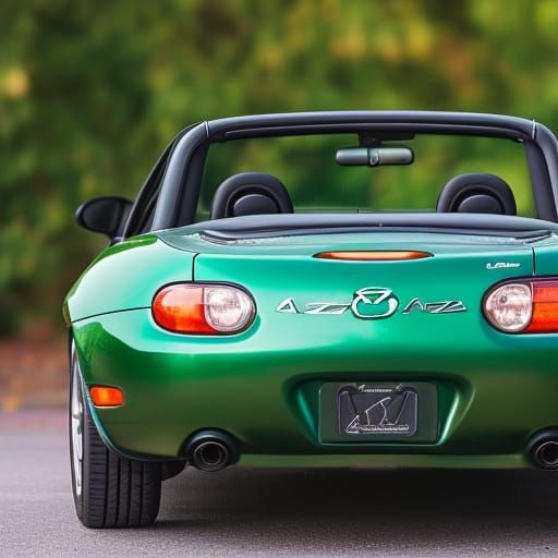 2001 Mazda Miata, dark green,  hyperdetailed