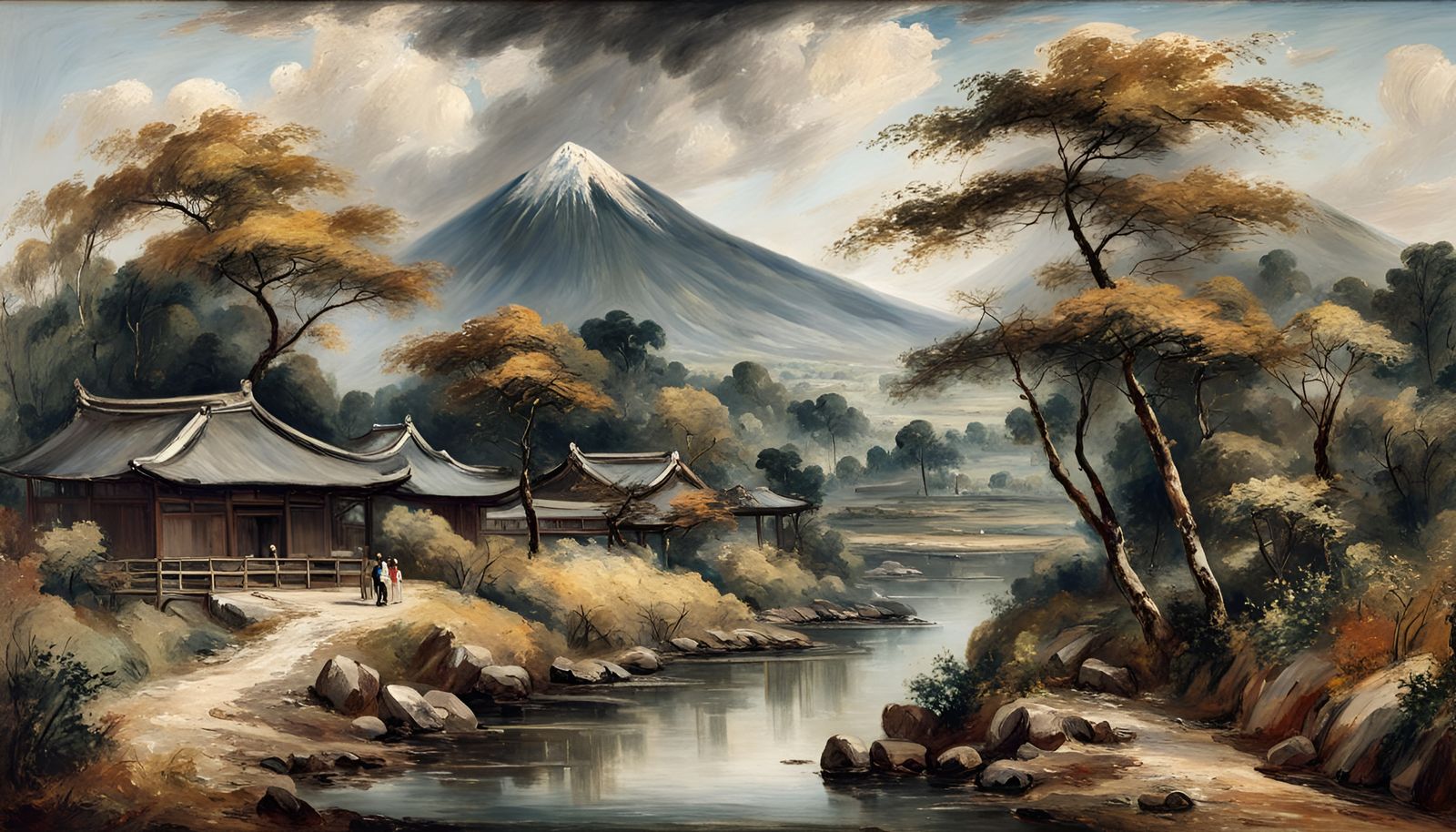 Japanese Oil Painting  by @Garasaki