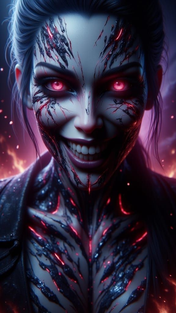 Ominous Hellion Woman in Grimdark Style