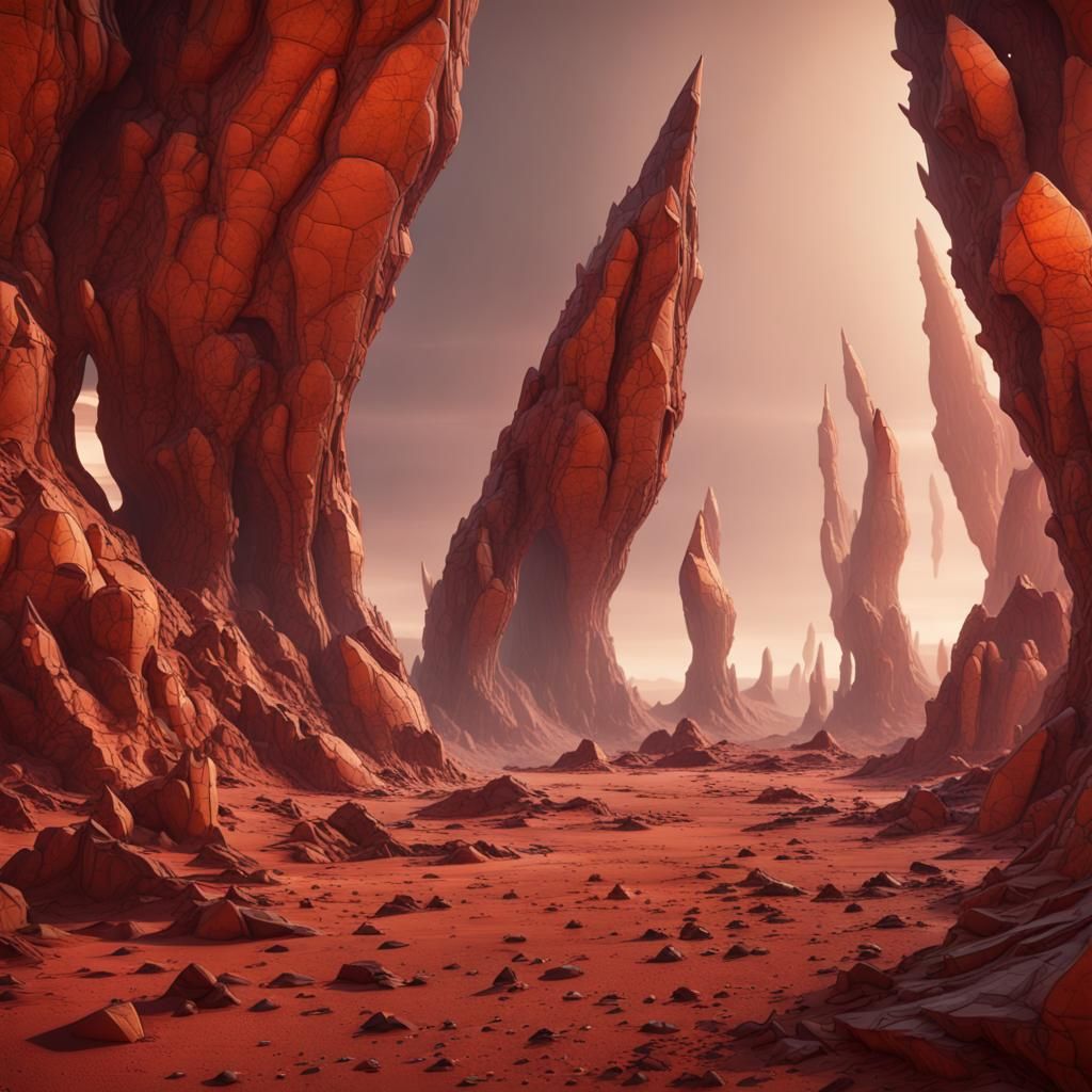 Mars  Strange Polygon Structures Under Surface
