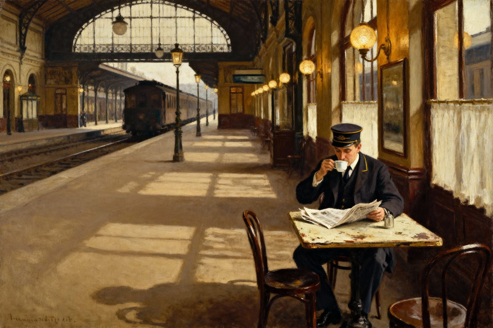 A vintage train station café  by @Thoragh