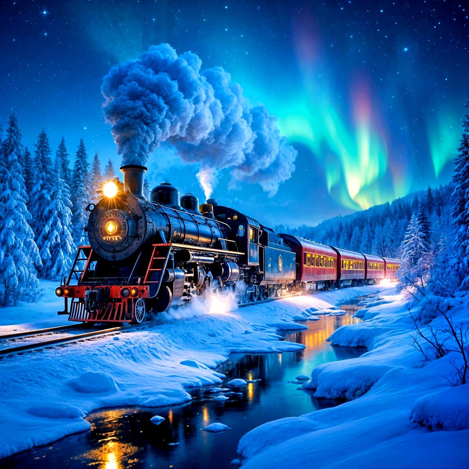  A majestic vintage steam train