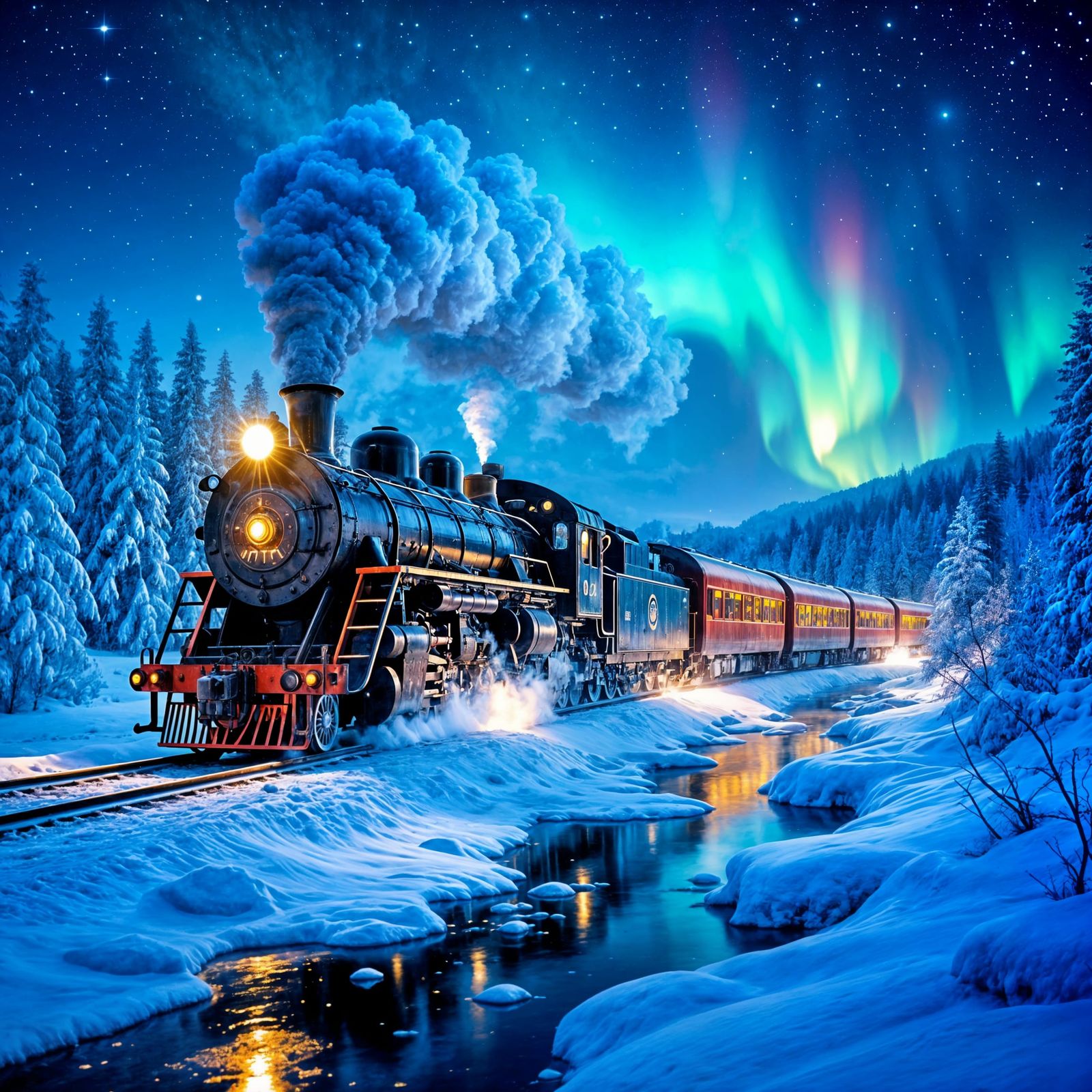 A majestic vintage steam train  by @N-Irene