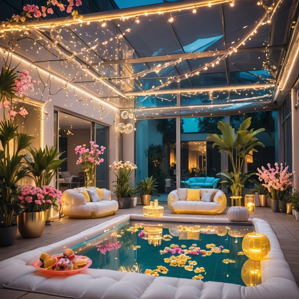 Neon Luxury: Modern Poolside Photography