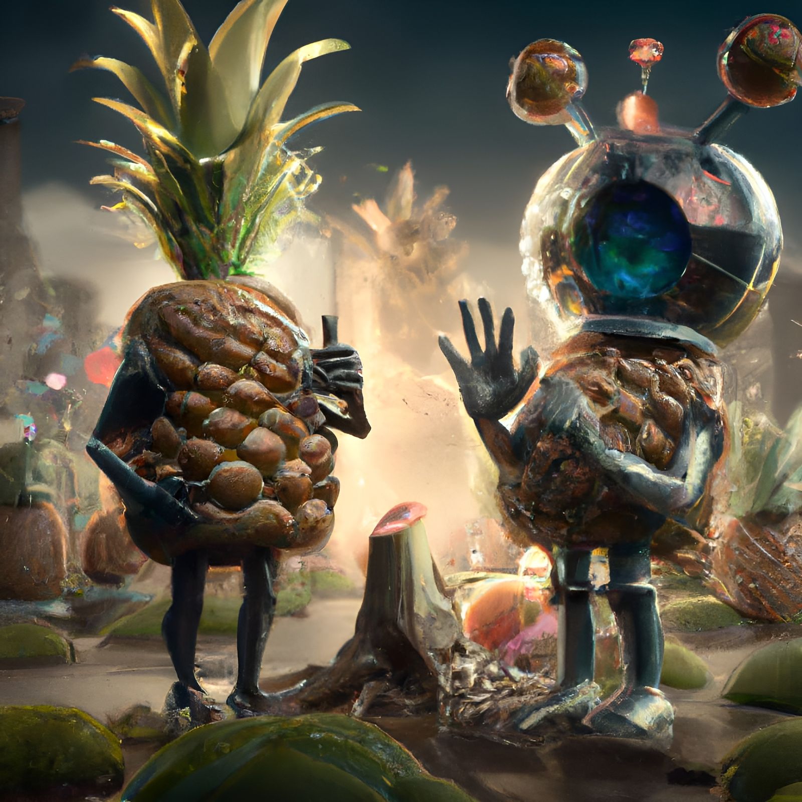 Friendly humanoid pinapples
