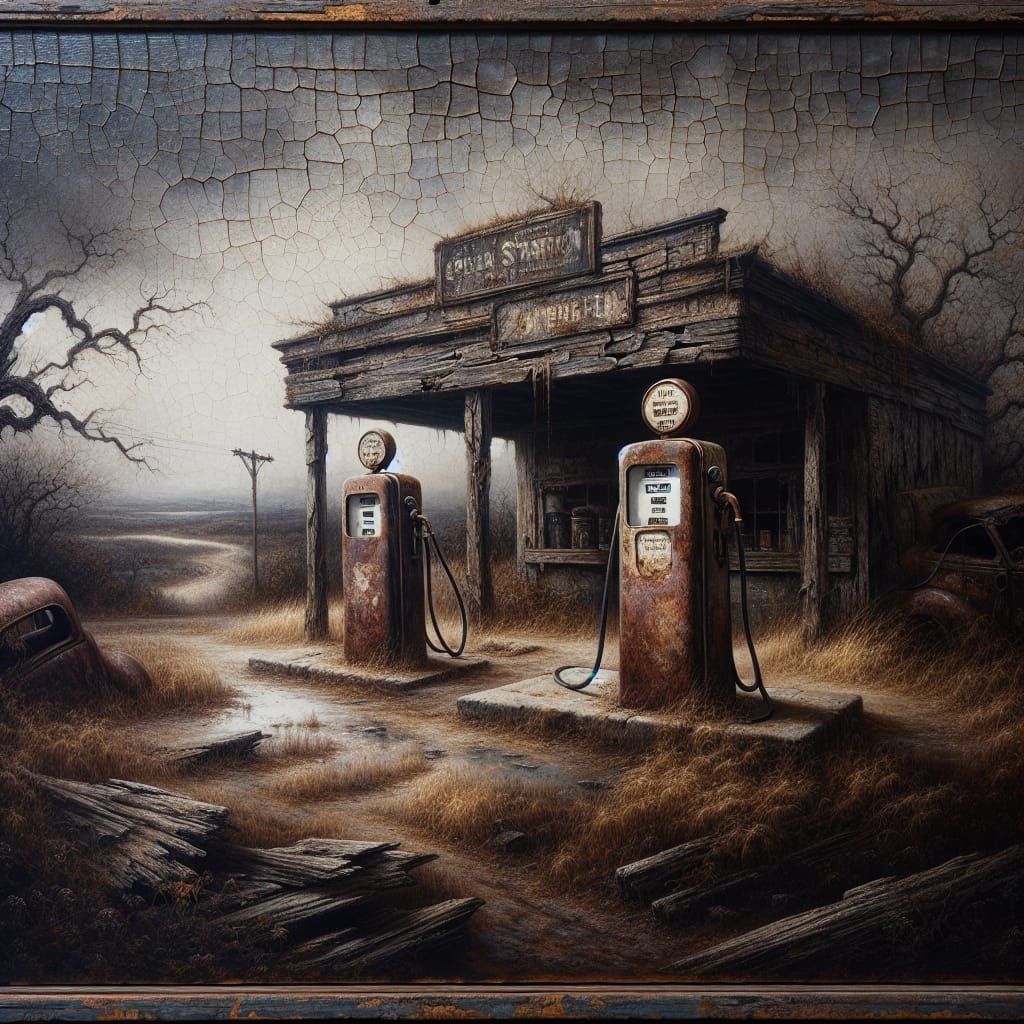 abandoned gas station