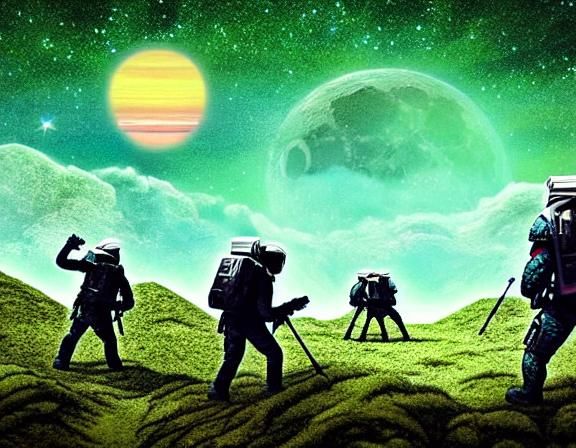 daryl and phillip farming with alonzo on the moon of a green...