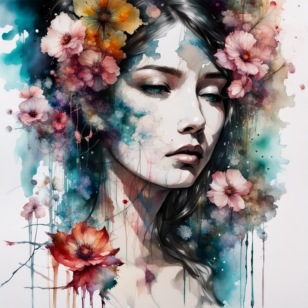 Ink Splatter Portrait   by @Crystal