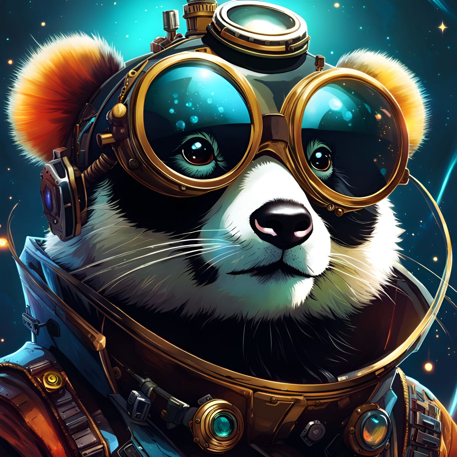 Sweet Steampunk Panda  by @Sondrine Hudson