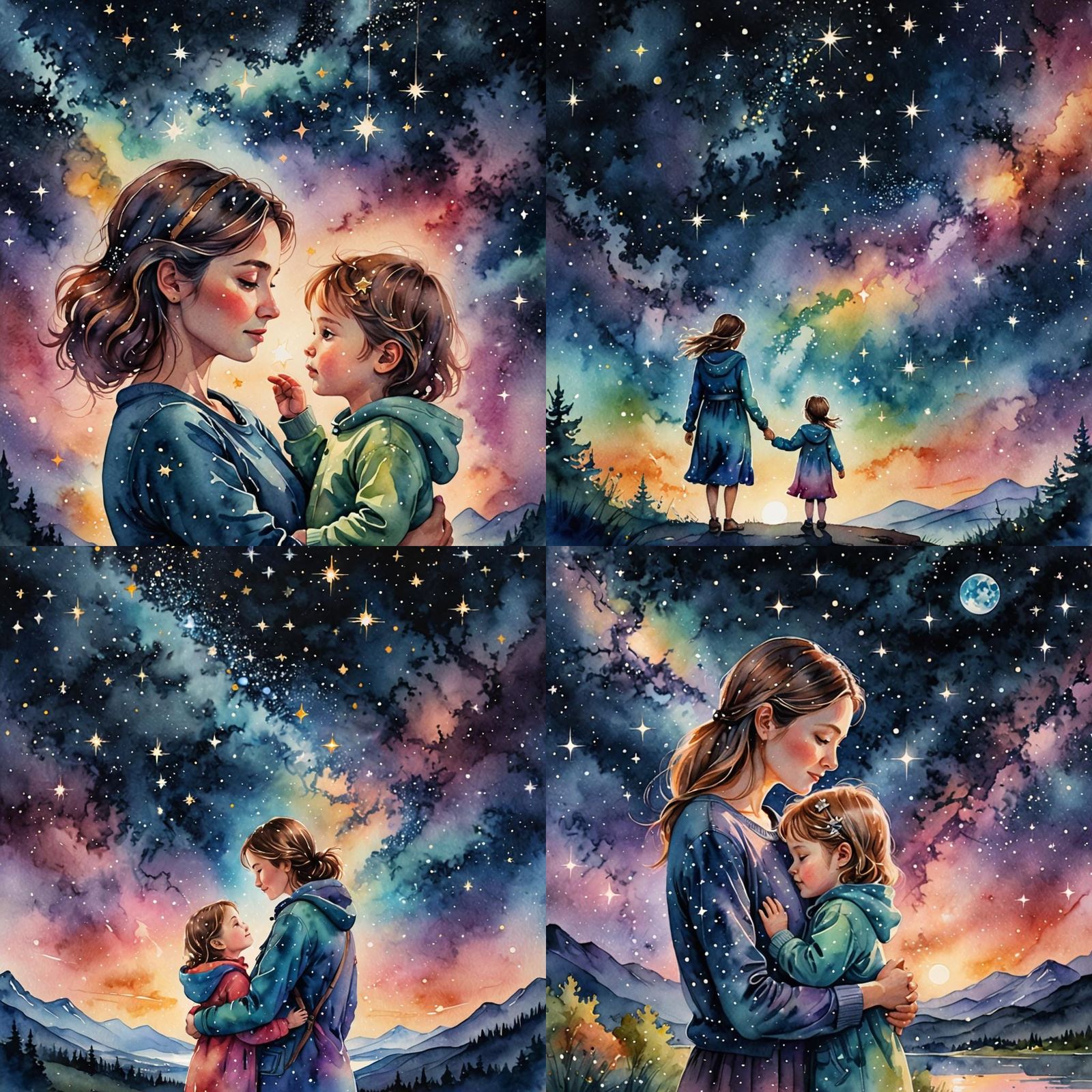 Mother presents the world to the child