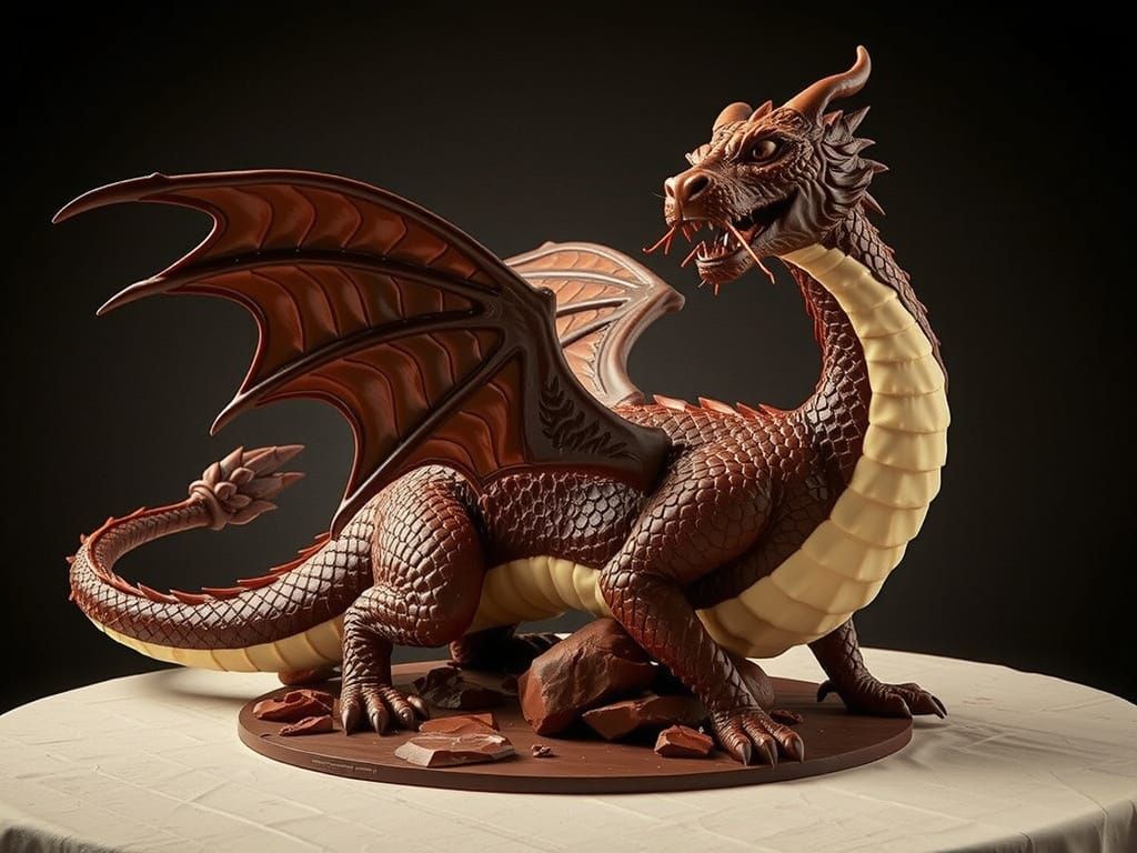 Milk & White Chocolate Dragon  by @Ishara