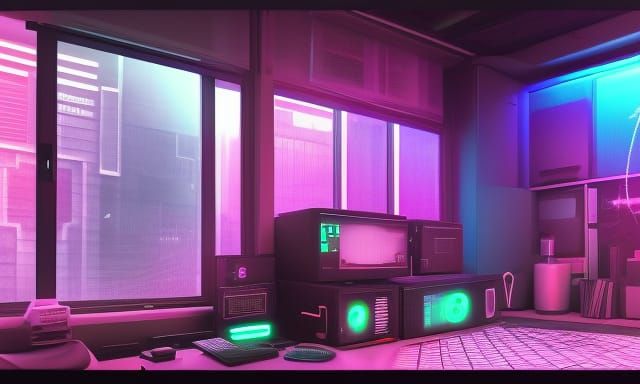 hacker bedroom - AI Generated Artwork - NightCafe Creator