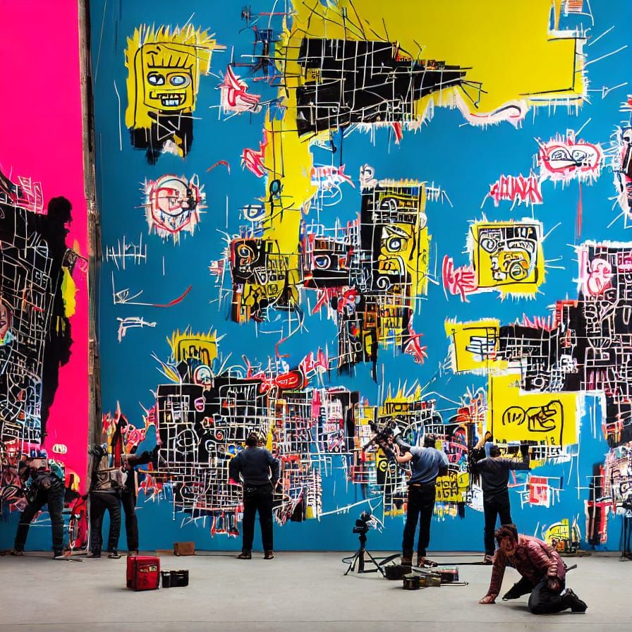  Vibrant Cubist Portrait with Expressive Faces and Mosaic Pat...
This bold and colourful portrait features three female faces in a row, with...