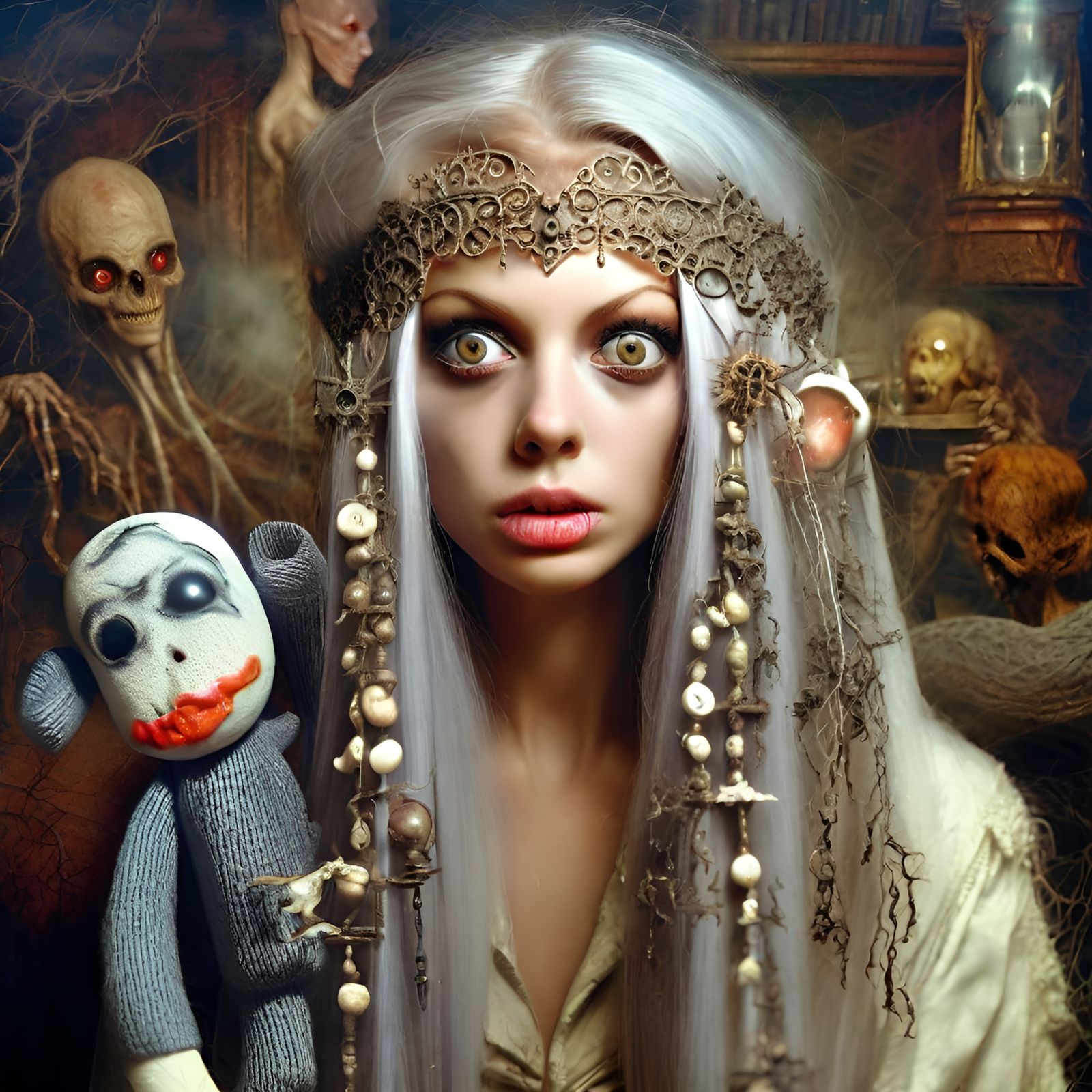 Sock Monkey Halloween 2023 AI Generated Artwork NightCafe Creator sock-monkey-halloween-2023-ai-generated-artwork-nightcafe-creator