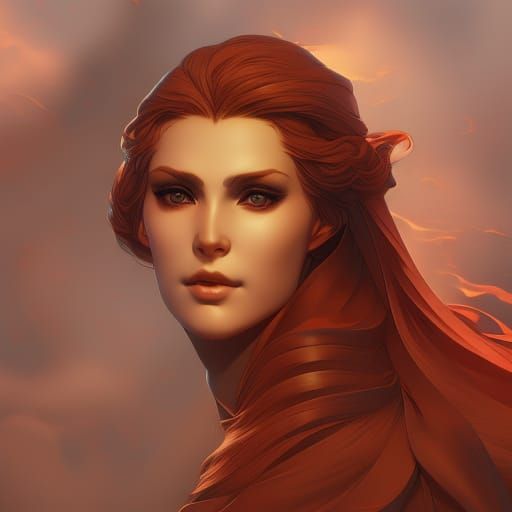 Goodness gracious, great balls of fire head and shoulders portrait, 8k resolution concept art portrait by Greg Rutkowski...