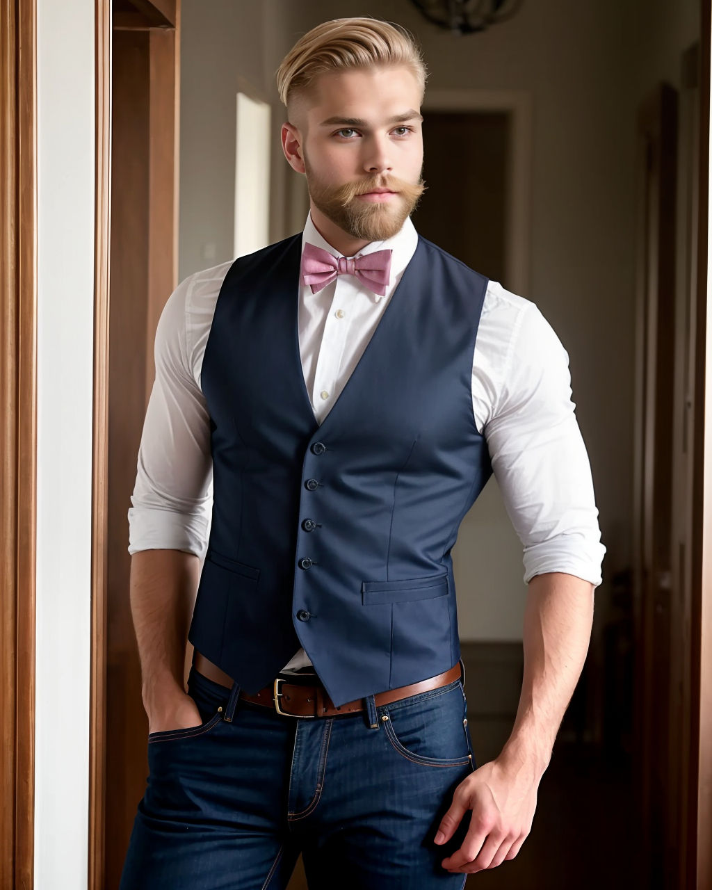 Handsome man wearing blue jeans 01